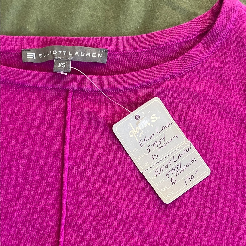 Elliott Lauren Magenta Crew Neck Sweater - Picture 2 of 5